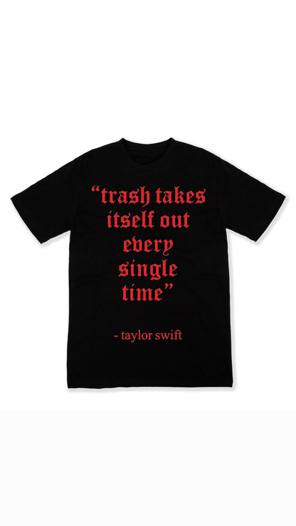 Taylor takes out the trash